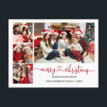 Calligraphy Heart Red jul 4 Photo Helgdag Vykort<br><div class="desc">Modern Calligraphy Heart Script God jul 4 Photo Helgdag Postcard - Red</div>