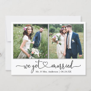 Calligraphy Heart Vi Har Married 2 Photo Bröllop Meddelande