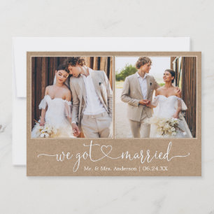 Calligraphy Heart Vi Har Married 2 Photo Kraft Meddelande
