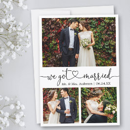 Calligraphy Heart Vi Har Married 3 Photos Bröllop Meddelande