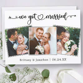 Calligraphy Heart Vi Har Married 3 Photos Bröllop Meddelande