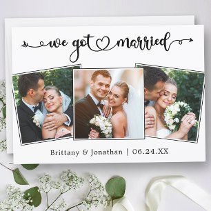 Calligraphy Heart Vi Har Married 3 Photos Bröllop Meddelande