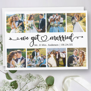 Calligraphy Heart Vi Har Married 8 Photo Bröllop Meddelande
