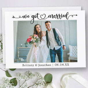 Calligraphy Heart Vi Har Married Photo Bröllop Meddelande