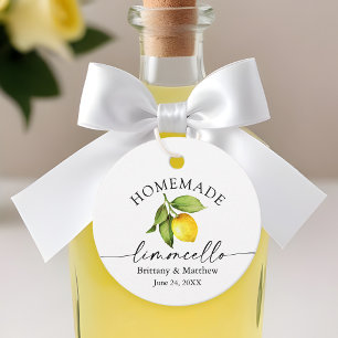 Calligraphy Homemade Limoncello Watercolor Lemon Gåvor Etiketter