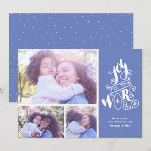 Calligraphy Joy to World Photo jul Card Inbjudningar