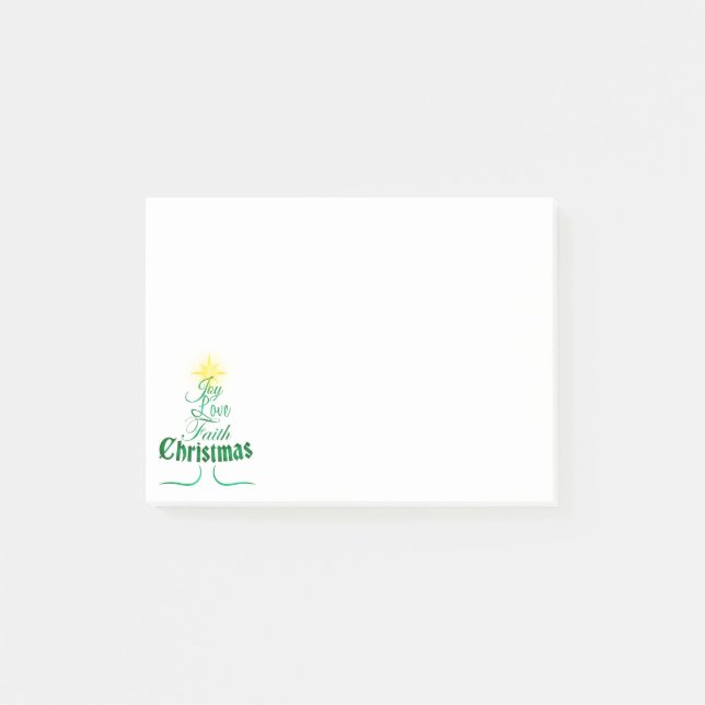 Calligraphy julgran Helgdag Post-it Block (Framsida)