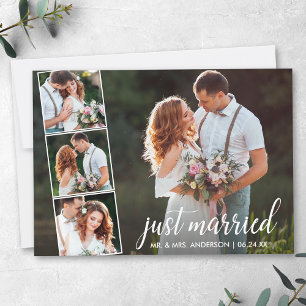 Calligraphy Just Married 4 Photo Meddelande