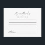 Calligraphy Kärlek Finare Script Bröllop Adapter Vykort<br><div class="desc">Det här manusjettkortet bröllop är perfekt för ett modernt bröllop. Den enkla och elegant designen har skript av typen klassisk och finare i svartvitt. De här korten är perfekter för bröllop,  möhippa,  babydusch,  studentfest och mycket mer. Anpassa korten med namn från bruden och brudgummen,  blivande föräldrar eller student.</div>