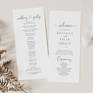 Calligraphy Kärlek Finare-skript, Bröllopsprogram Program