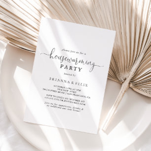 Calligraphy Kärlek Finare skript Houseuppvärmning  Inbjudningar