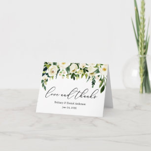 Calligraphy Kärlek Grönt Blommigt Note Tack Kort