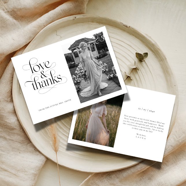 Calligraphy Kärlek & Möhippa 2 Photo Tack Kort (Skapare uppladdad)