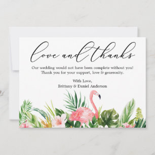 Calligraphy Kärlek, tack vare Tropical Rosa Flamin Kort