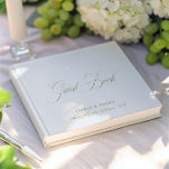 Calligraphy Light Blue & Sage Grönt Bröllop Gästböcker<br><div class="desc">Den här eleganten har en hård täckmantel i bröllop-gästboken med tidlös sage grönt-serif-typografi med delikata skriptaccenter, perfekt för raffinerade trädgårdsbröllop och klassisk firande utomhus. Helt anpassade med ert namn och bröllop-datum ger bok en vacker keepy där gästerna kan lämna anteckningar, önskemål och namnteckning. Koordinerar sömlöst med Inbjudningssamlingen för Iris-bröllop -...</div>