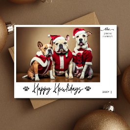 Calligraphy Lycklig Howlidays Funny Pet Hund Photo Julkort