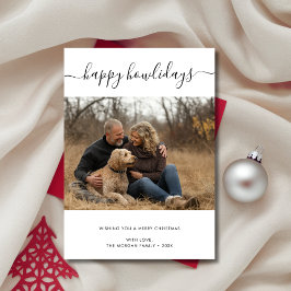 Calligraphy Lycklig Howlidays Hund Photo jul Julkort