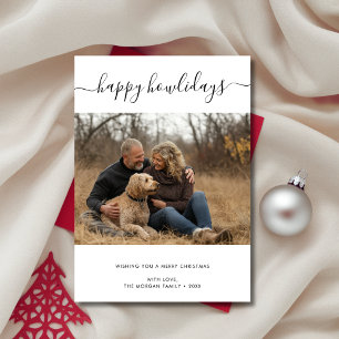 Calligraphy Lycklig Howlidays Hund Photo jul Julkort