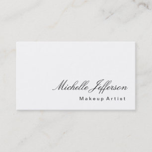 Calligraphy Makeup Artist White Affärskort Visitkort