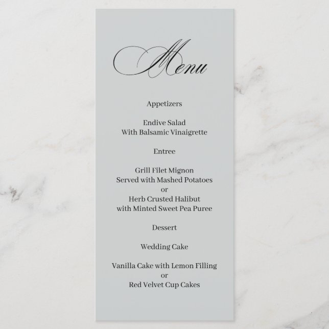 Calligraphy Menu Meny (Framsida)