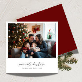 Calligraphy Merriest julfamiljs Roligt Photo Julkort