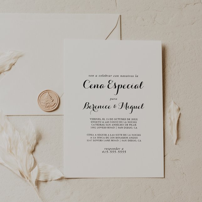 Calligraphy Minimalist Cena Especial Inbjudningar (Skapare uppladdad)