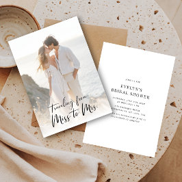 Calligraphy Miss till Mrs Möhippa Photo Inbjudningar