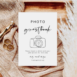 Calligraphy Modern Bröllop Photo Guestbook-tecken Poster