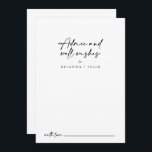 Calligraphy Modern Elegant bröllop well Önskemål Rådkort<br><div class="desc">Det här kalligrafikortet för det moderna elegant bröllop well önskemål är perfekt för ett bröllop i Österrike. Den enkla och elegant designen har skript av typen klassisk och finare i svartvitt. De här korten är perfekter för bröllop, möhippa, babydusch, studentfest och mycket mer. Anpassa korten med namn från bruden och...</div>