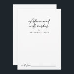 Calligraphy Modern Elegant bröllop well Önskemål Rådkort<br><div class="desc">Det här kalligrafikortet för det moderna elegant bröllop well önskemål är perfekt för ett bröllop i Österrike. Den enkla och elegant designen har skript av typen klassisk och finare i svartvitt. De här korten är perfekter för bröllop, möhippa, babydusch, studentfest och mycket mer. Anpassa korten med namn från bruden och...</div>
