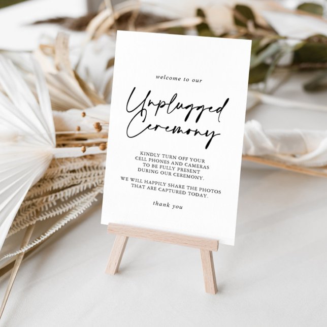 Calligraphy Modern Elegant Unplugged Ceremony-teck Poster (Skapare uppladdad)