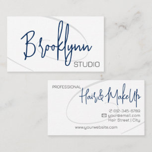 Calligraphy Modern Professionell Hair Salon Twirl Visitkort