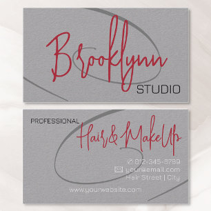 Calligraphy Modern Professionell Hair Studio Black Visitkort