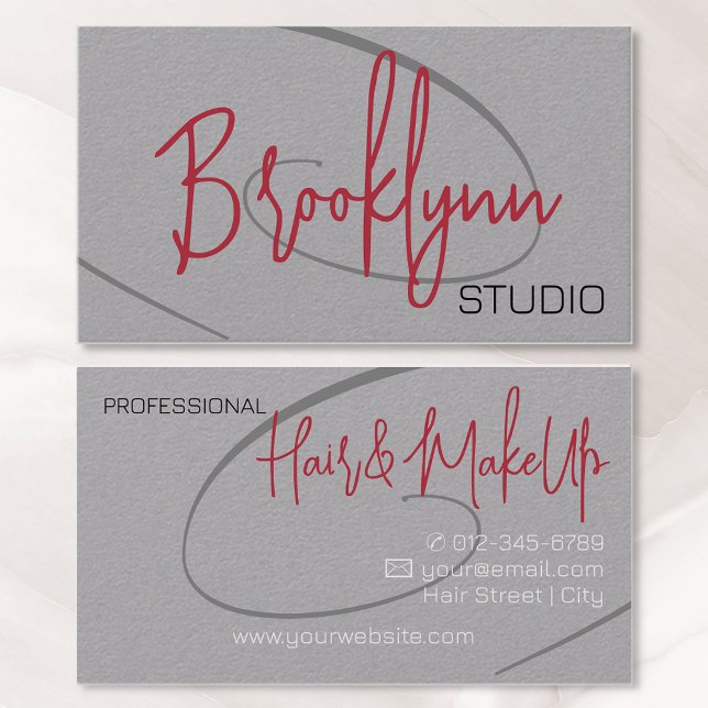 Calligraphy Modern Professionell Hair Studio Black Visitkort (Skapare uppladdad)