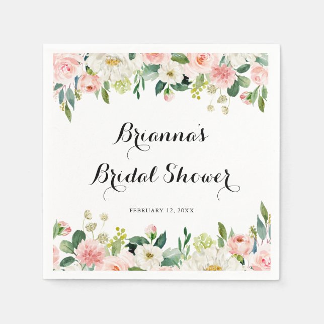 Calligraphy-Möhippa med enkel Blommigt Grönt Pappersservett (Framsidan)