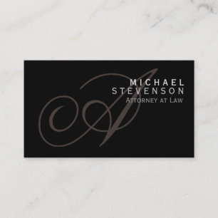 Calligraphy Monogram Attorney på Law Affärskort Visitkort