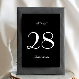 Calligraphy Monogram Black & White Forme Bröllop Bordsnummer