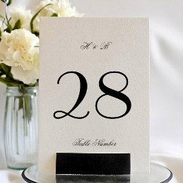 Calligraphy Monogram Black & White Forme Bröllop Bordsnummer