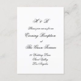 Calligraphy Monogram Black & White Forme Bröllop Tilläggskort