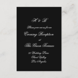 Calligraphy Monogram Black & White Forme Bröllop Tilläggskort