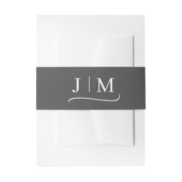 Calligraphy Monogram Classic Elegant Band För Inbjudningskort