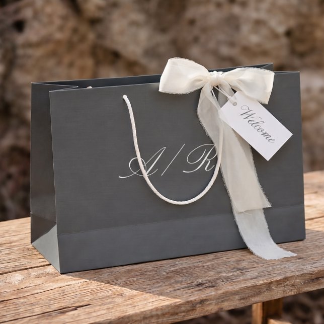 Calligraphy Monogram Dark Grey Wedding Guest (Skapare uppladdad)