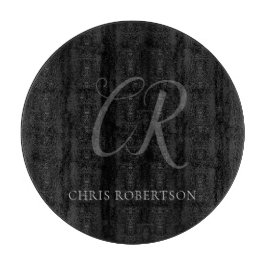 Calligraphy Monogram Namn Black Grått Anpassningsb