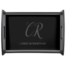 Calligraphy Monogram Namn Black Grått Anpassningsb