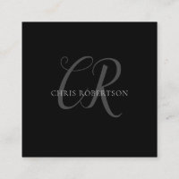 Calligraphy Monogram Namn Black Grått Anpassningsb