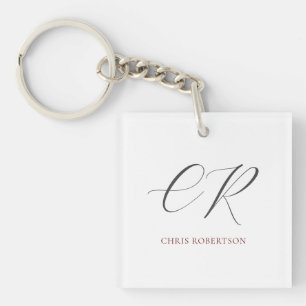 Calligraphy Monogram Namn Black White Anpassningsb