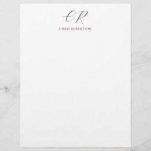 Calligraphy Monogram Namn Black White Anpassningsb Brevhuvud