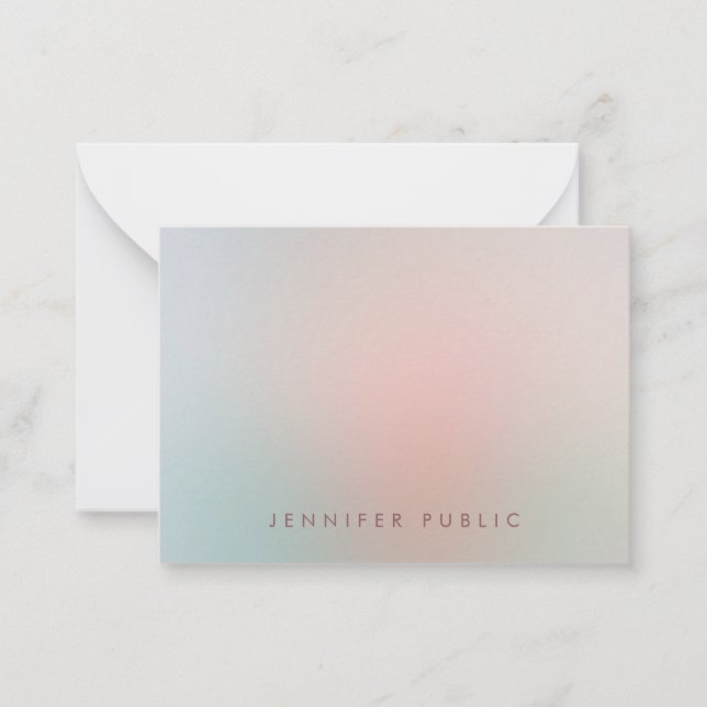 Calligraphy Monogram Simple Elegant Färg-mall Anteckningskort (Framsida)