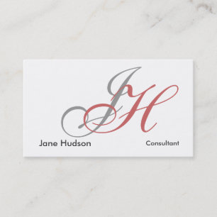 Calligraphy Monogram Simple Plain Affärskort Visitkort