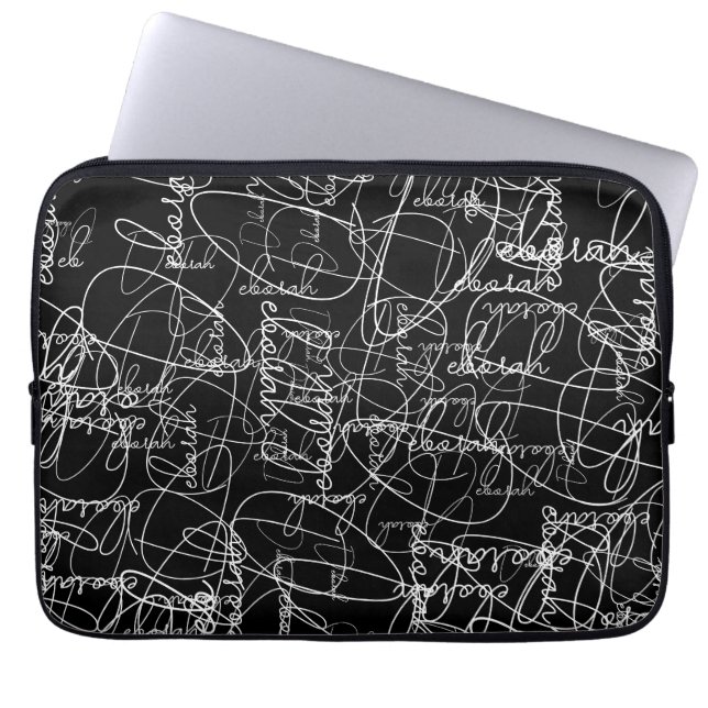 Calligraphy Mönster Namnteckning Laptop Fodral (Framsidan)